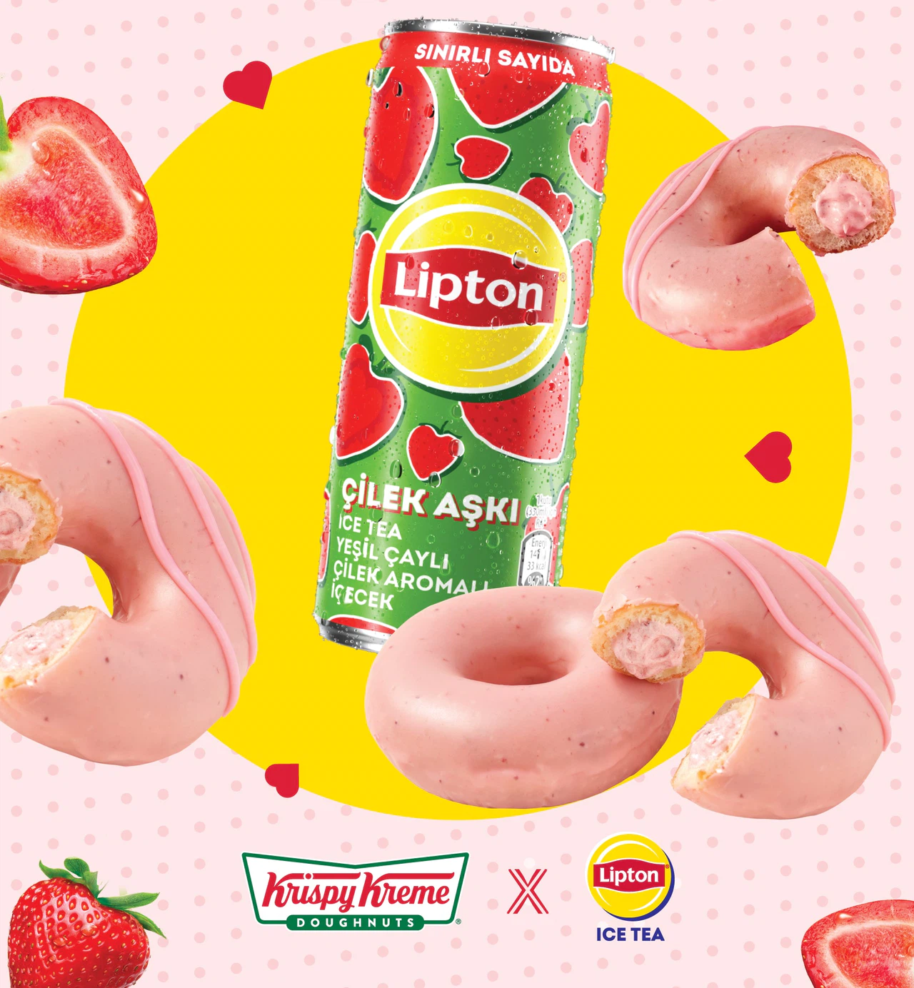 Lipton Ice Tea ve Krispy Kreme işbirliği ilhamını Çilek Aşkı’ndan alıyor
