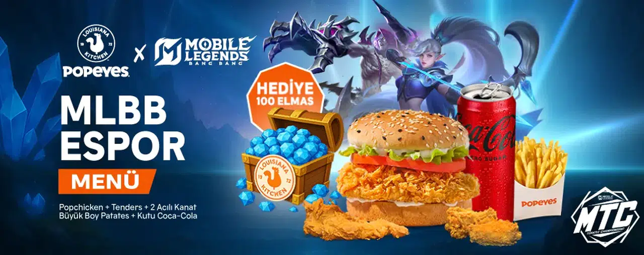 Popeyes, Türkiye'deki Mobile Legends: Bang Bang Championship Sezon 6'nın Resmi Yiyecek Sponsorluğu Görevini Üstlendi!