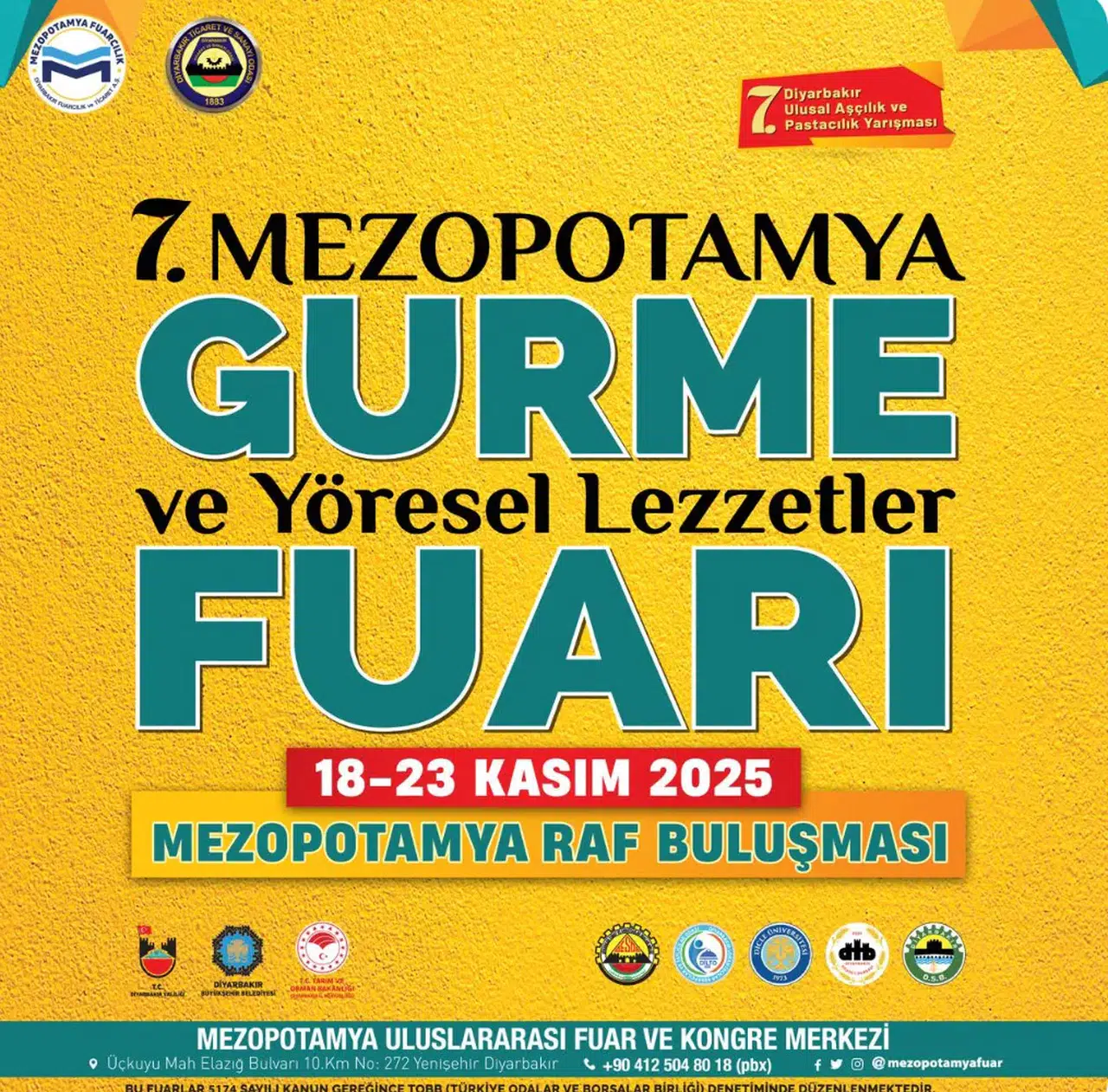 Diyarbakır'da Mezopotamya Mutfağını Tanıtacak Lezzet Festivali 18-23 Kasım 2025'te Kapılarını Açıyor!