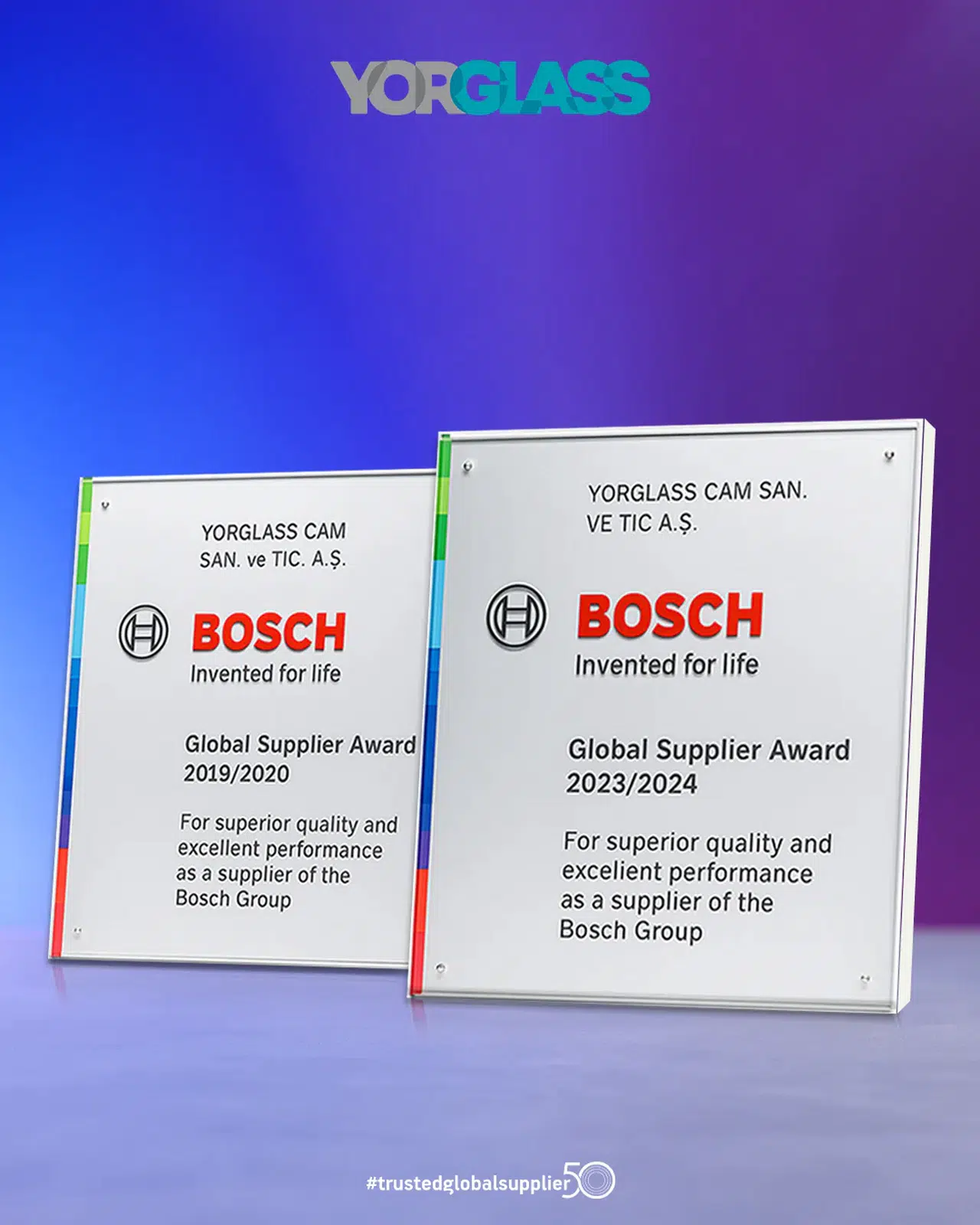 Yorglass, Bosch'tan İki Kez Küresel Tedarikçi Ödülü Alarak Başarısını Tescilledi!