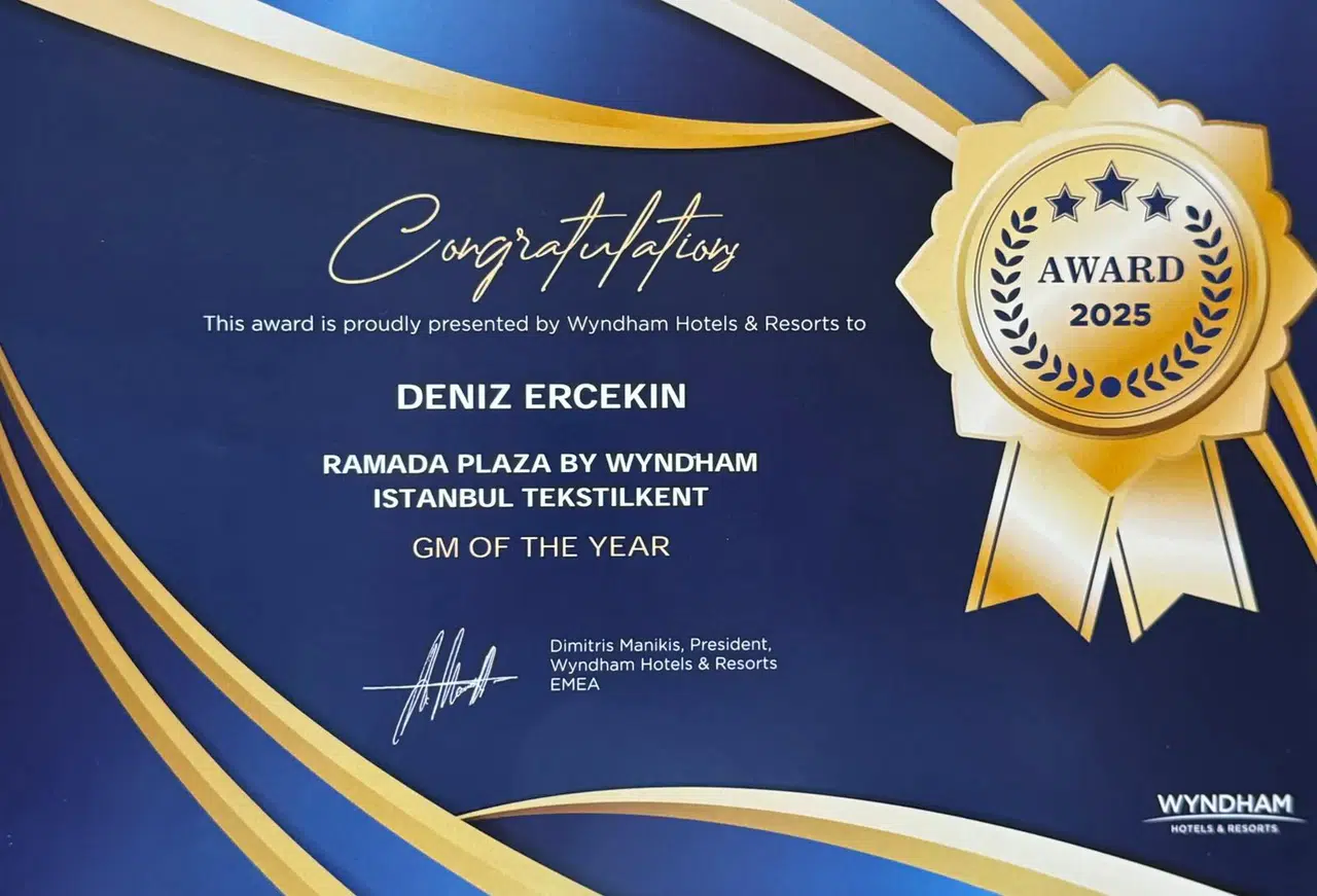 Ramada Plaza by Wyndham İstanbul Tekstilkent, "2025 Yılının Genel Müdürü" Ödülünü Kazandı!