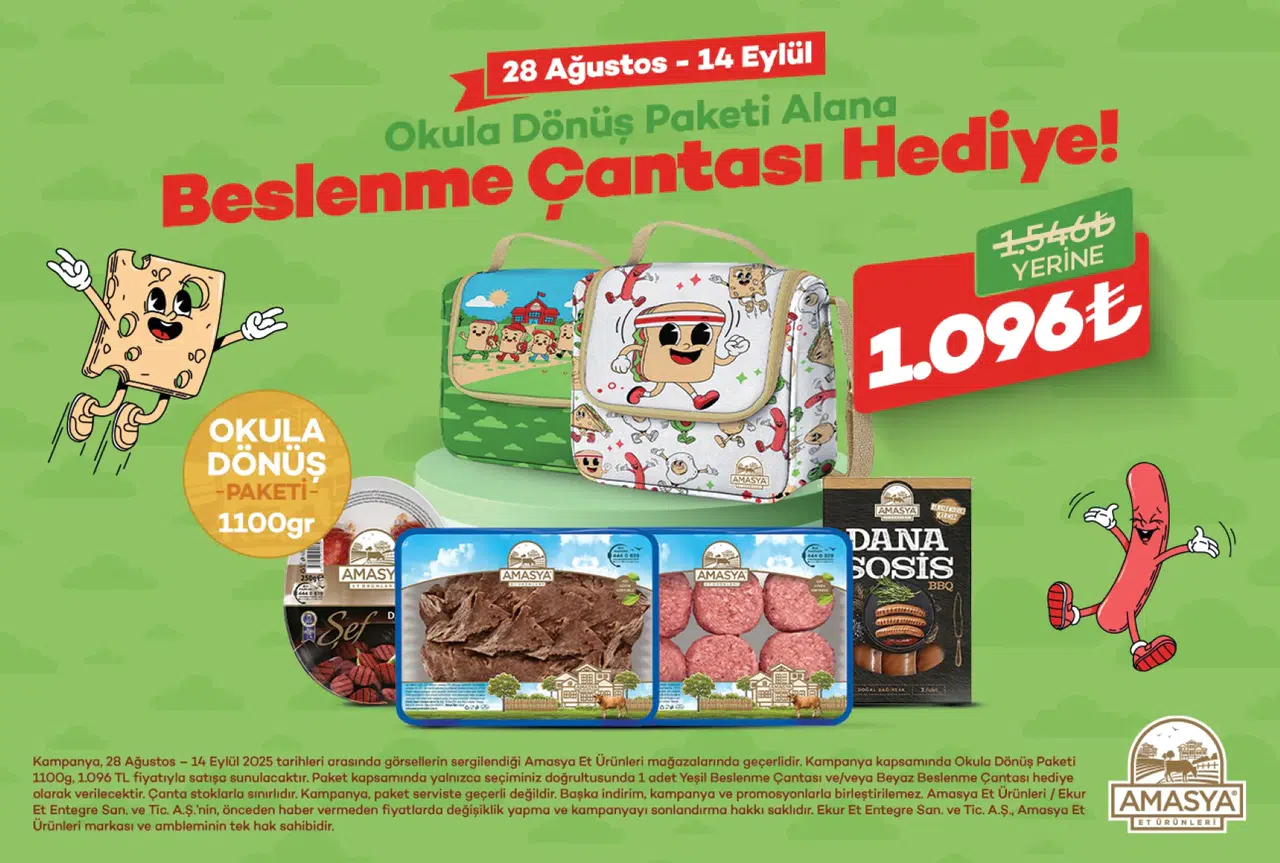 Amasya Et Ürünleri'nden Öğrencilere Özel Beslenme Çantasıyla Dolu Okula Dönüş Paketi!