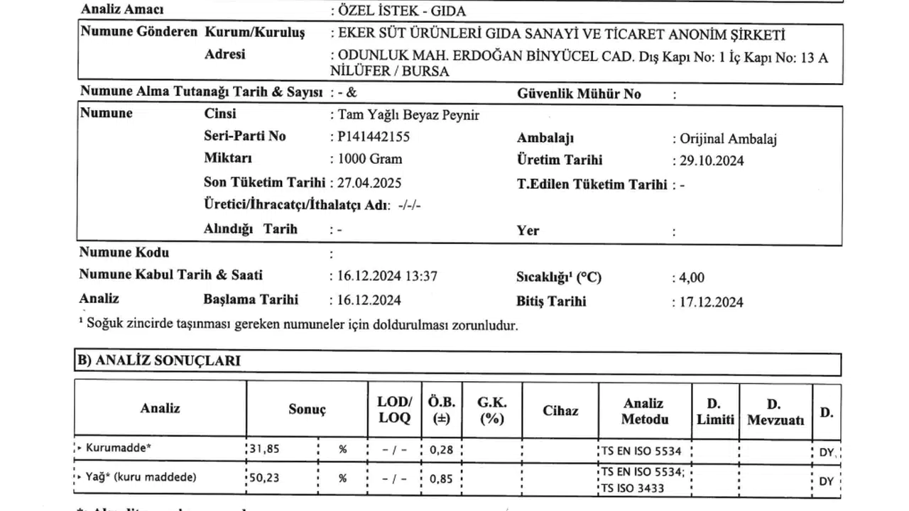 Eker’den Yeni Lezzet: Tam Yağlı Beyaz Peynir