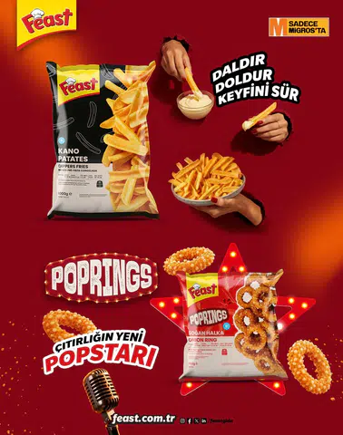 Feast’ten İki Yeni Fırtına: Kano Patates ve Poprings Çıtır Lezzetler Halinde Sizleri Bekliyor!