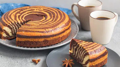 15 dakika da sodalı zebralı kek tarifi