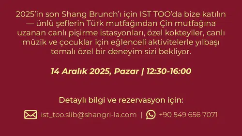 Gault & Millau'dan Onaylı "Yılın En İyi Brunch'ı" 14 Aralık'ta Shang'da!