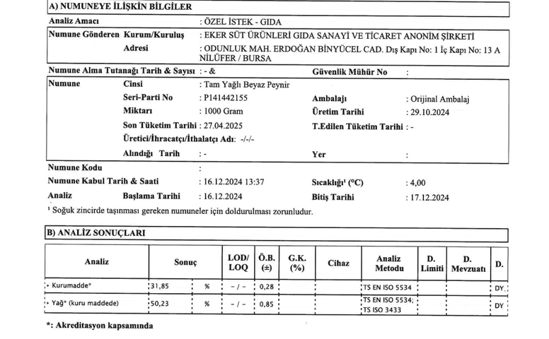 Eker’den Yeni Lezzet: Tam Yağlı Beyaz Peynir
